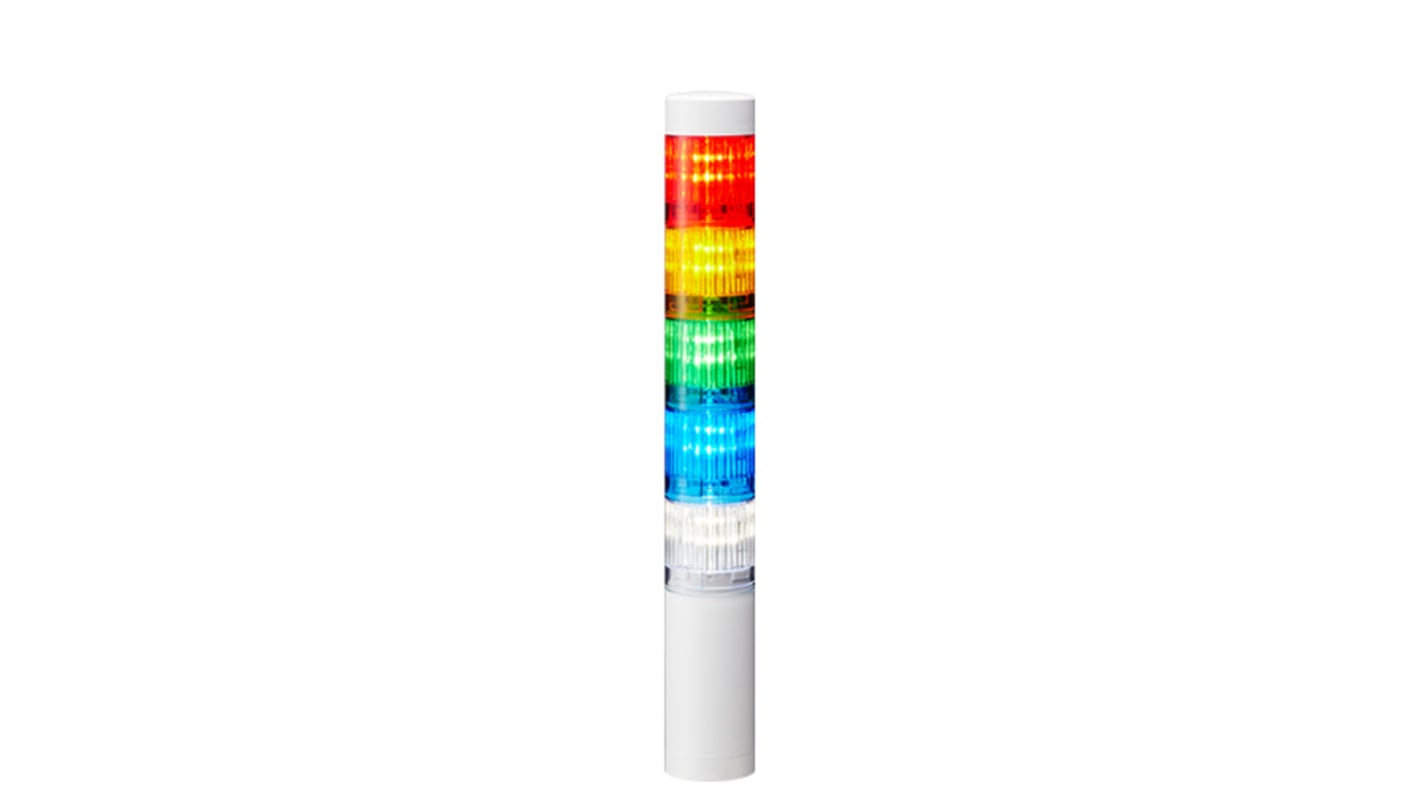 Rs-Online Torretta di segnalazione Patlite 24 V c.c. LED 5 elementi lenti A colori