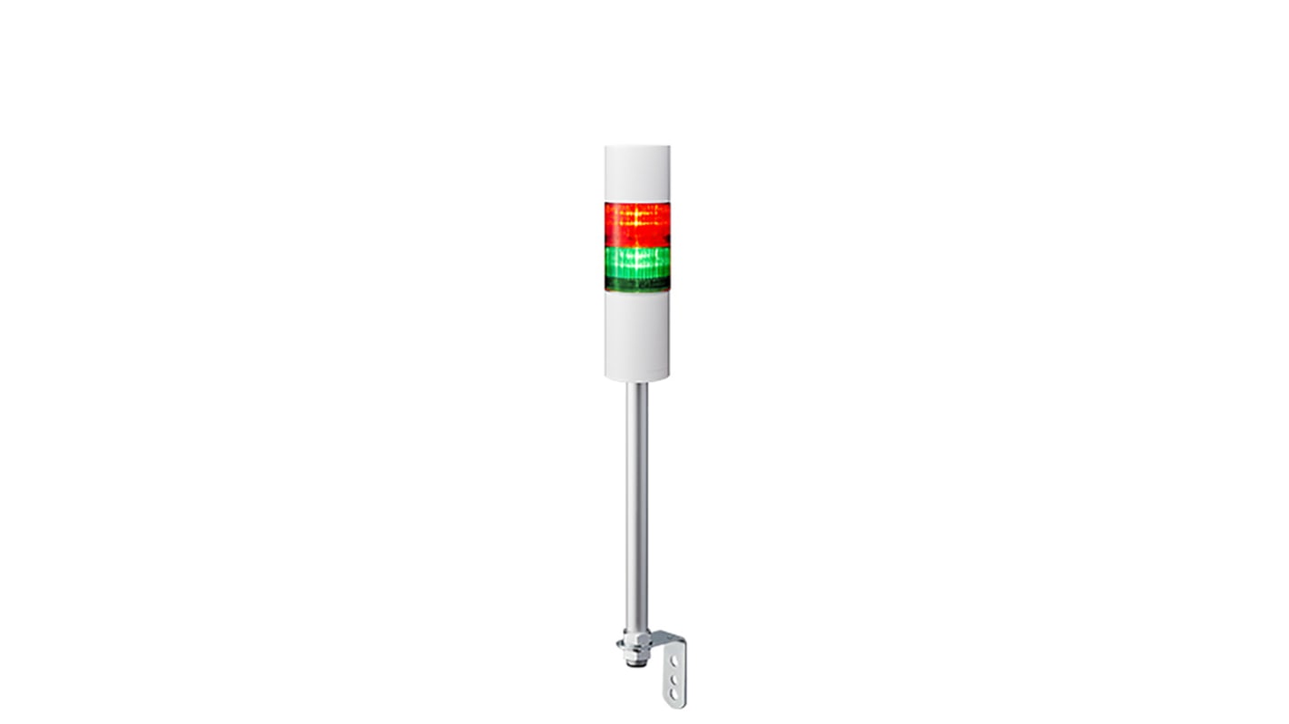 Columna de señalización Patlite LR6, LED, con 2 elementos de color, 90dB @ 1 m, 24 V dc