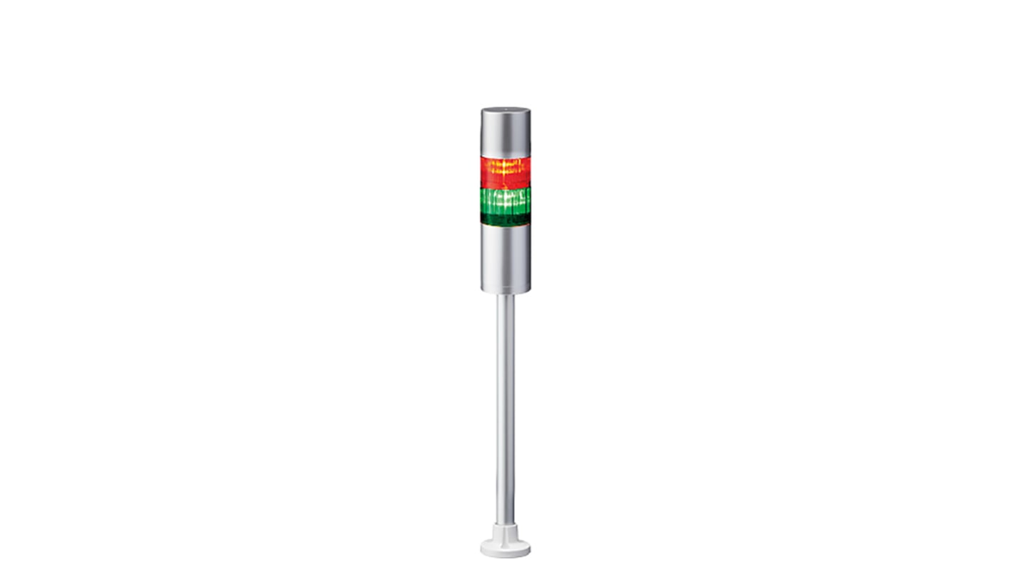 Columna de señalización Patlite LR6, LED, con 2 elementos de color, 90dB @ 1 m, 24 V dc