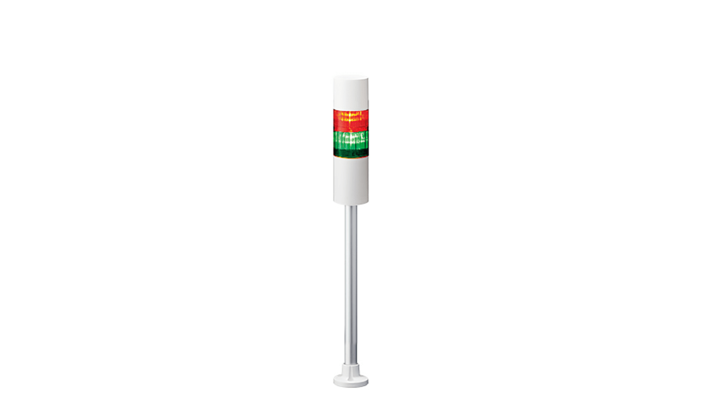 Patlite LR6 LED Signalturm 2-stufig mehrfarbig LED Rot/Grün + Summer Blitz, Dauer 503.5mm Multifunktion