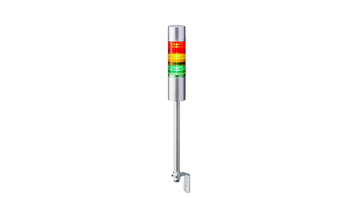 Rs-Online Torretta di segnalazione Patlite 24 V c.c. LED 3 elementi lenti A colori con Cicalino