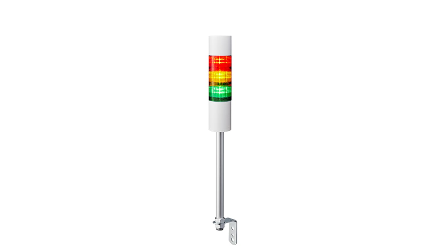 Rs-Online Torretta di segnalazione Patlite 24 V c.c. LED 3 elementi lenti A colori con Cicalino