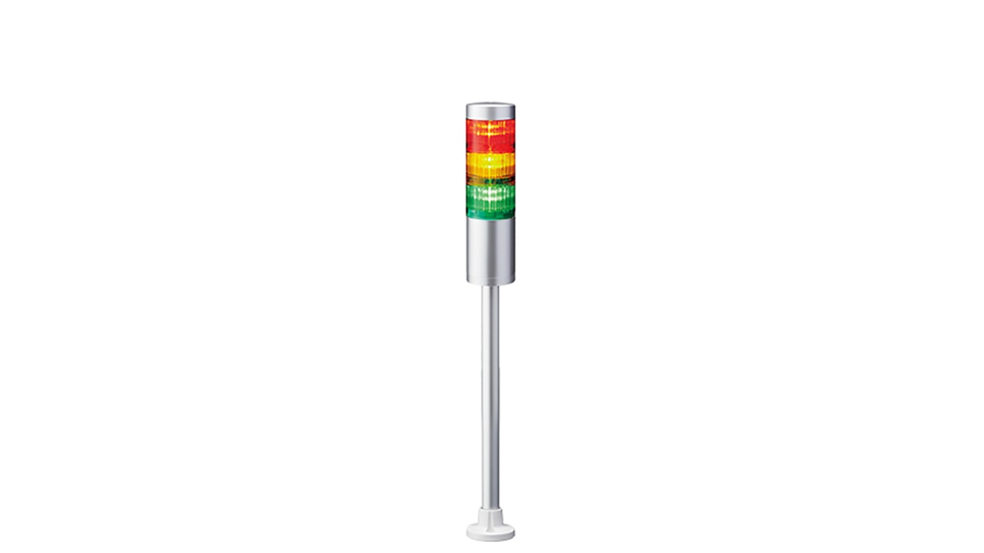 Columna de señalización Patlite LR6, LED, con 3 elementos de color, 24 V dc