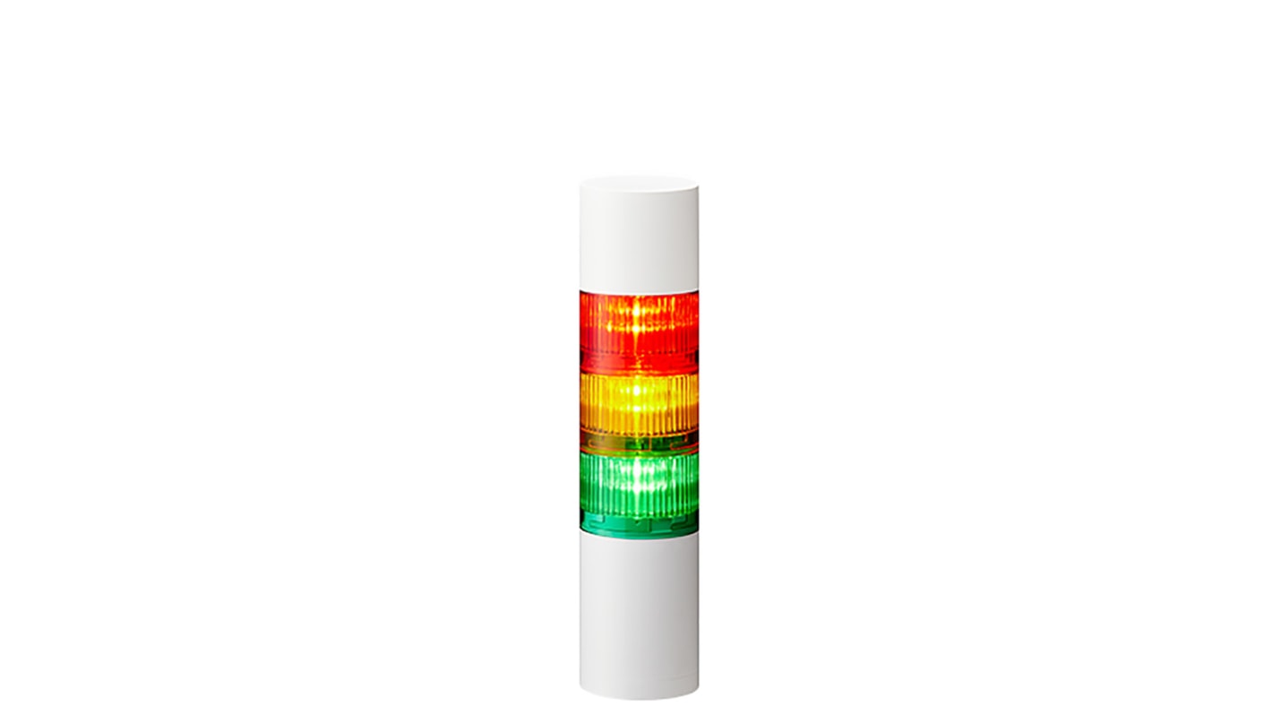 Rs-Online Torretta di segnalazione Patlite 24 V c.c. LED 3 elementi lenti A colori con Cicalino