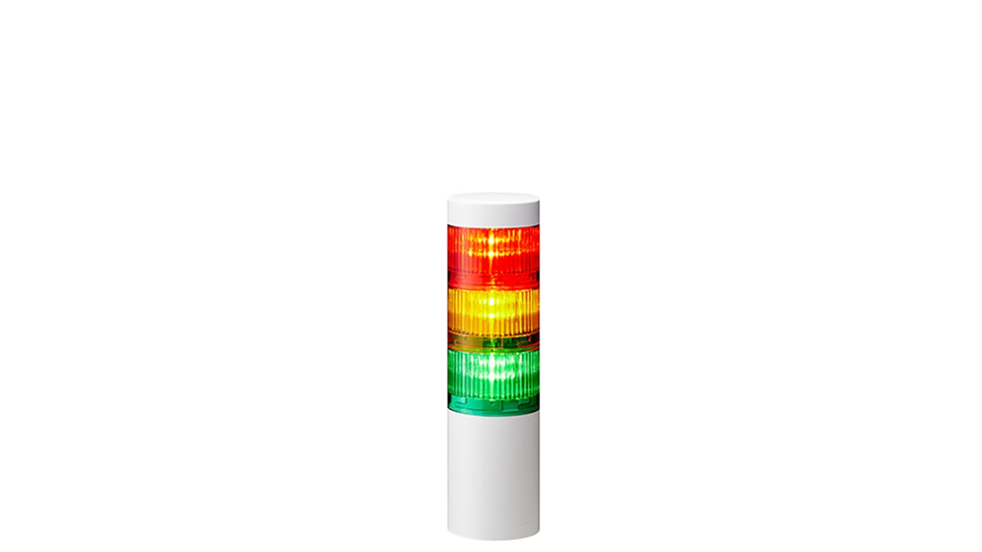 Columna de señalización Patlite LR6, LED, con 3 elementos de color, 24 V dc