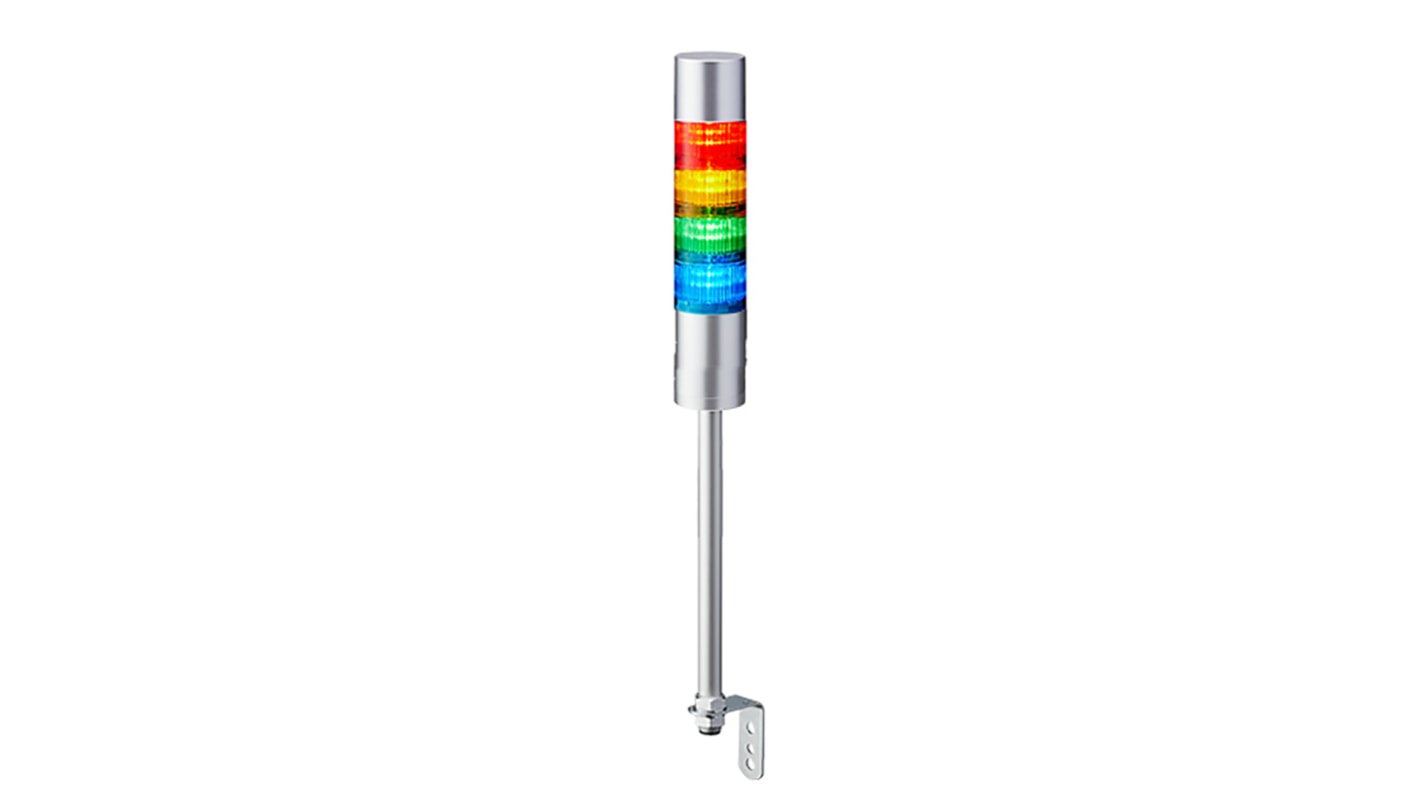 Rs-Online Torretta di segnalazione Patlite 24 V c.c. LED 4 elementi lenti A colori con Cicalino