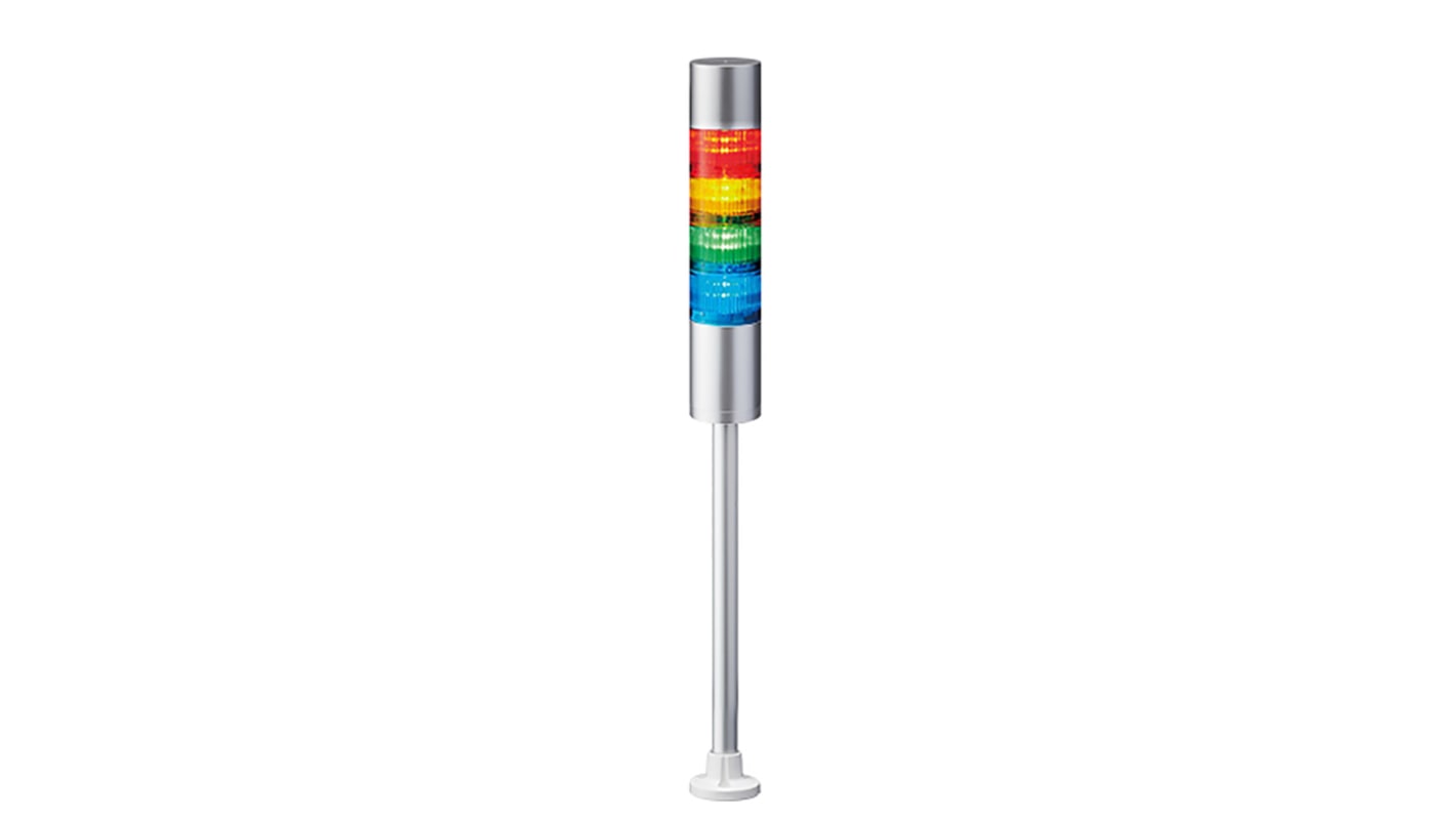 Rs-Online Torretta di segnalazione Patlite 24 V c.c. LED 4 elementi lenti A colori con Cicalino