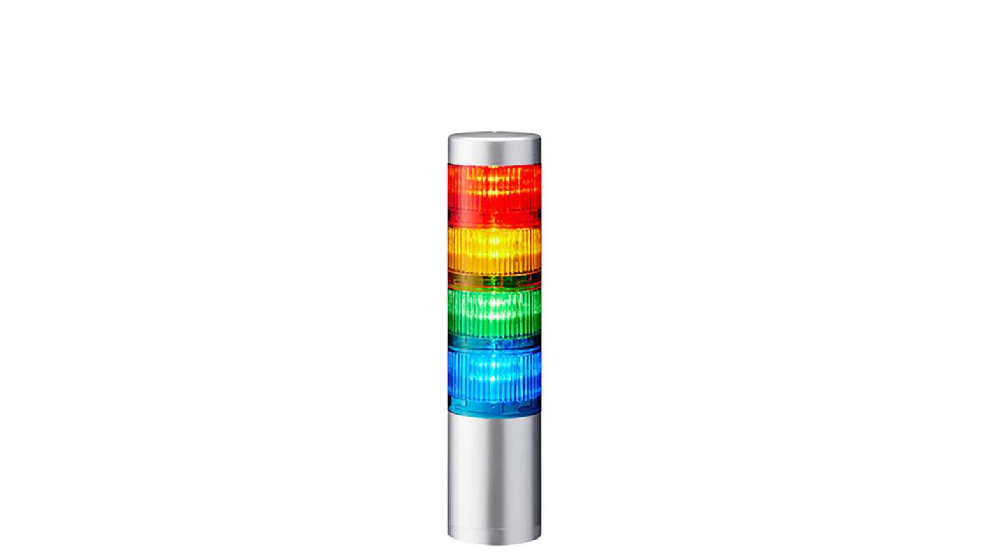 Patlite LR6 LED Signalturm bis 4-stufig mehrfarbig LED Rot/Gelb/Grün/Blau Dauer 259mm Multifunktion