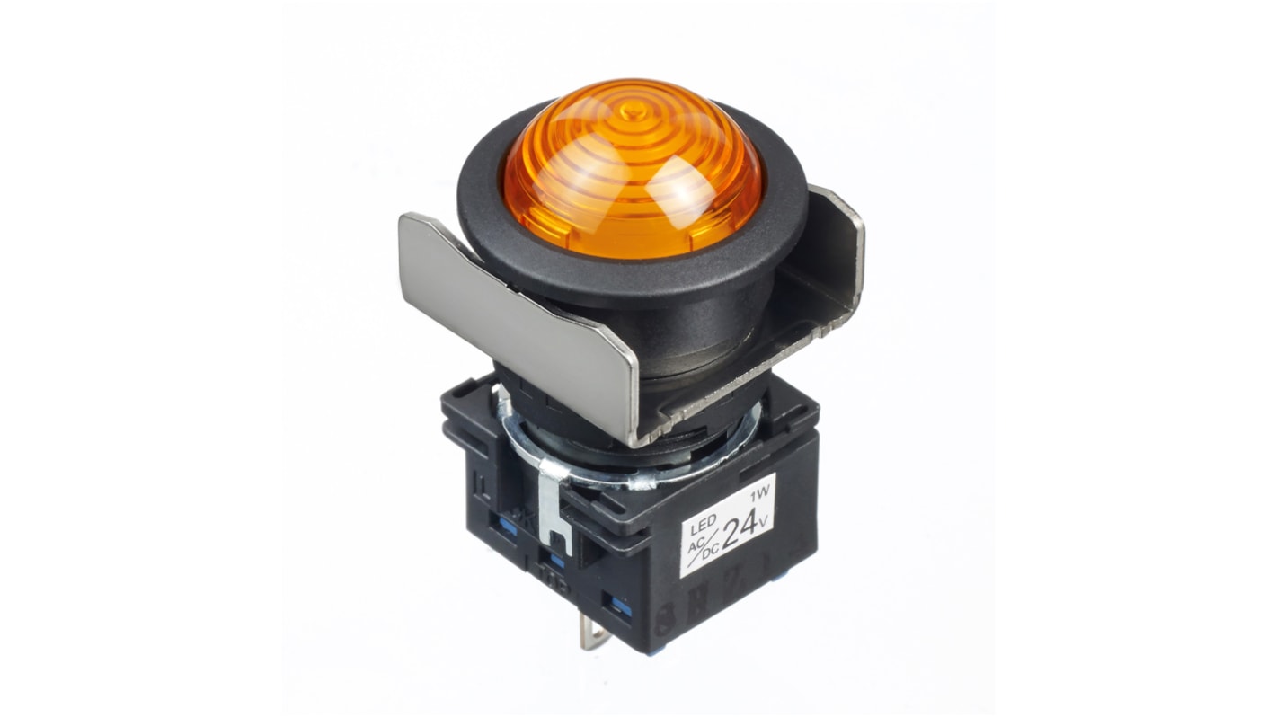 Idec Amber Round Push Button Lens