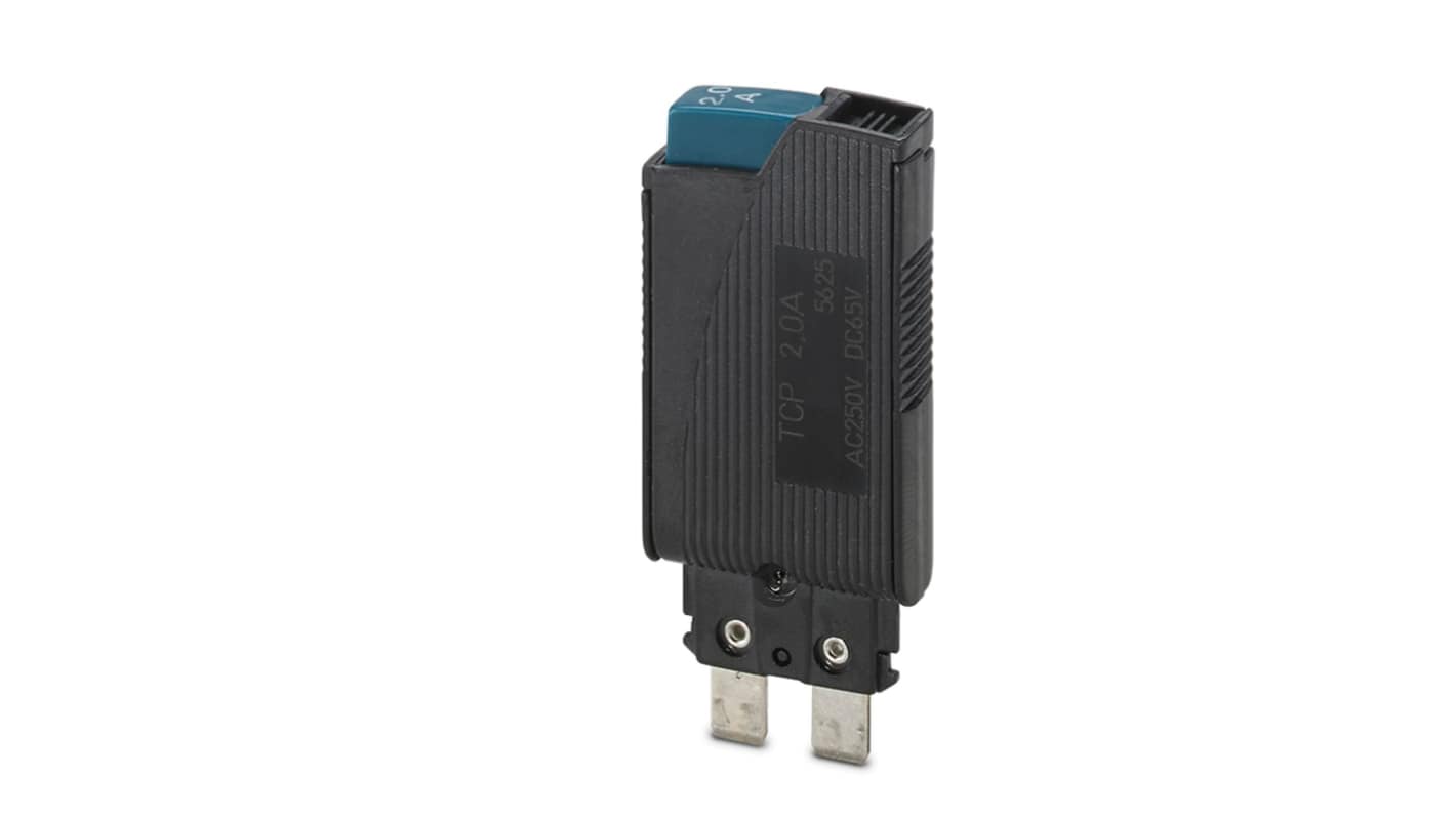Phoenix Contact Thermal Circuit Breaker - TCP 2A  Single Pole 65 V dc, 250V ac Voltage Rating, 2A Current Rating
