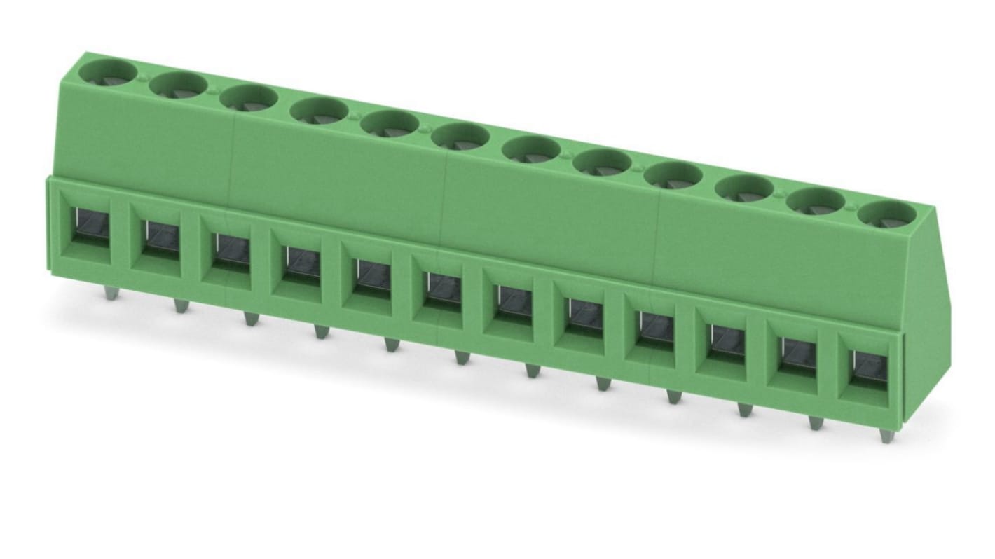 Phoenix Contact MKDS 1.5/12-5.08 Series PCB Terminal Block, 12-Contact, 5.08mm Pitch, Through Hole Mount, 1-Row, Screw