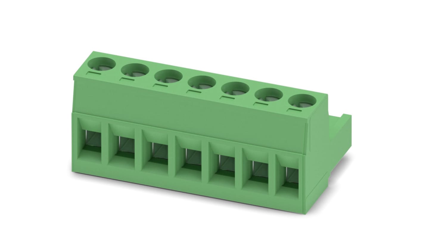 Phoenix Contact, 5mm Pitch, MSTB 2.5/ 7-ST, 7 Way, , Pluggable Terminal Block, Plug, Plug-In, Screw Termination, 1754546