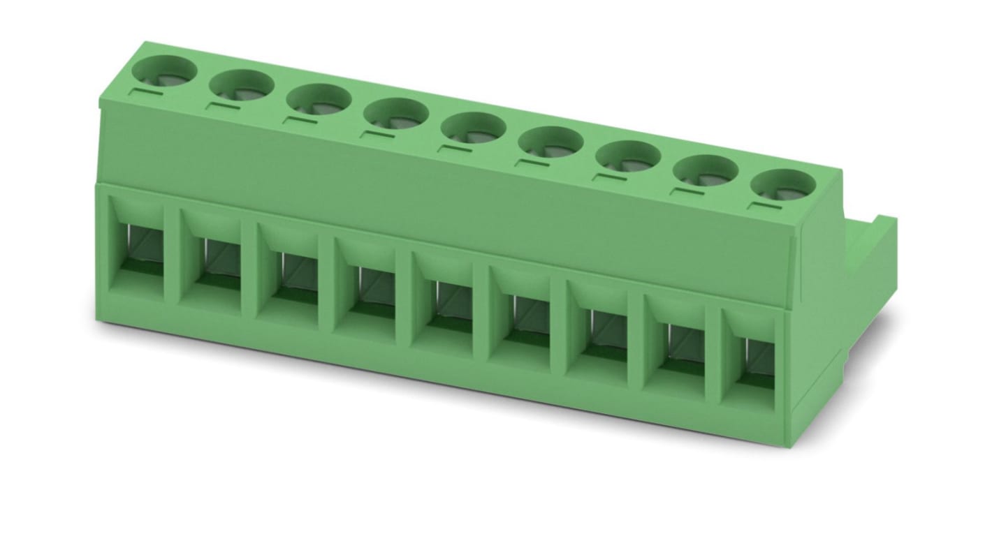 Phoenix Contact, 5mm Pitch, MSTB 2.5/ 9-ST, 9 Way, , Pluggable Terminal Block, Plug, Plug-In, Screw Termination, 1754588