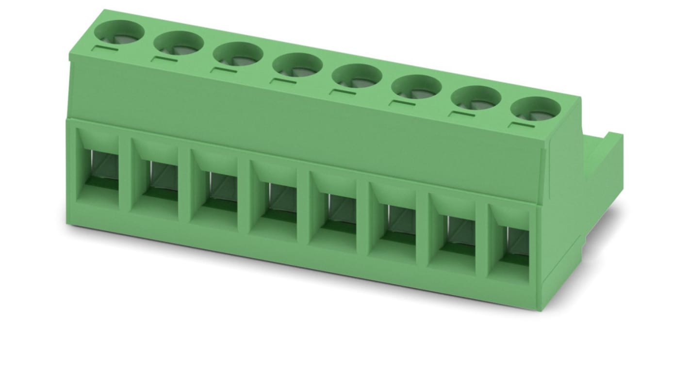 Phoenix Contact, 5mm Pitch, MSTB 2.5/ 8-ST, 8 Way, , Pluggable Terminal Block, Plug, Plug-In, Screw Termination, 1754562