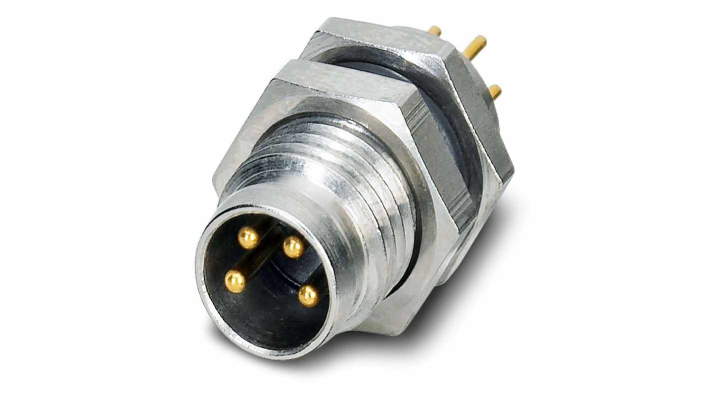 Phoenix Contact Circular Connector, 4 Contacts, Panel Mount, M8 Connector, Plug, Male, IP67, SACC Series