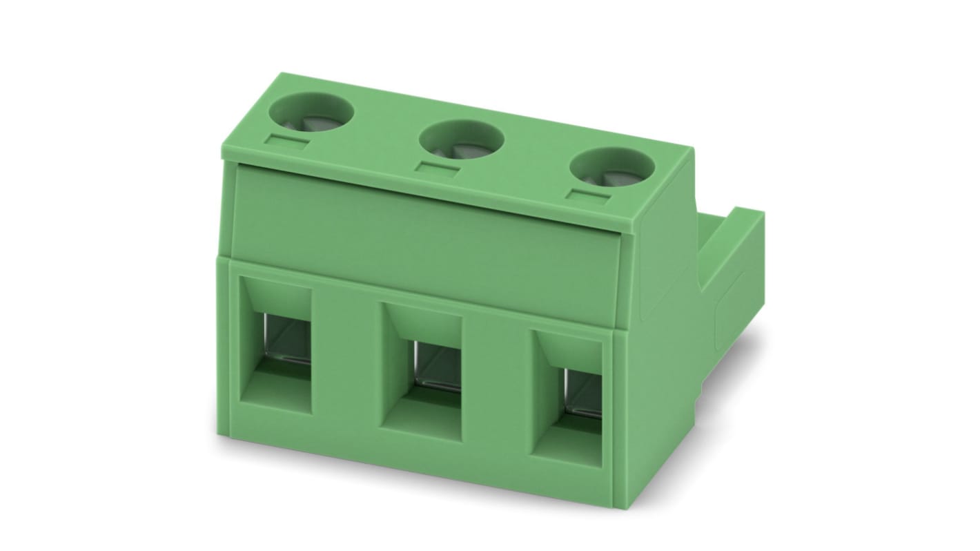 Phoenix Contact, 7.5mm Pitch, GMSTB 2.5/ 3-ST, 3 Way, , Pluggable Terminal Block, Plug, Cable Mount, Screw Termination,