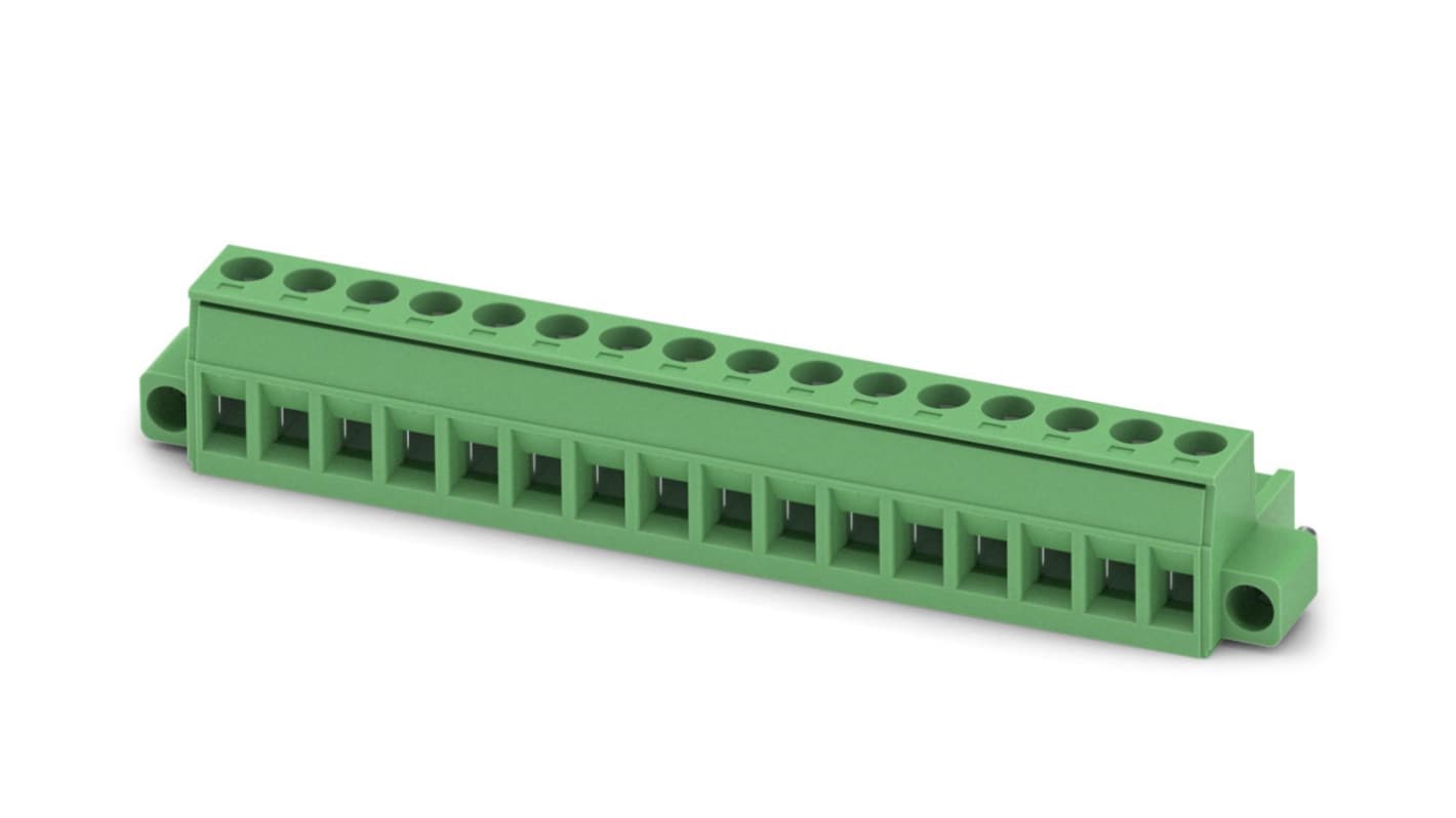 Phoenix Contact, 5.08mm Pitch, MSTB 2.5/16-STF-5.08, 16 Way, , Pluggable Terminal Block, Plug, Plug-In, Screw