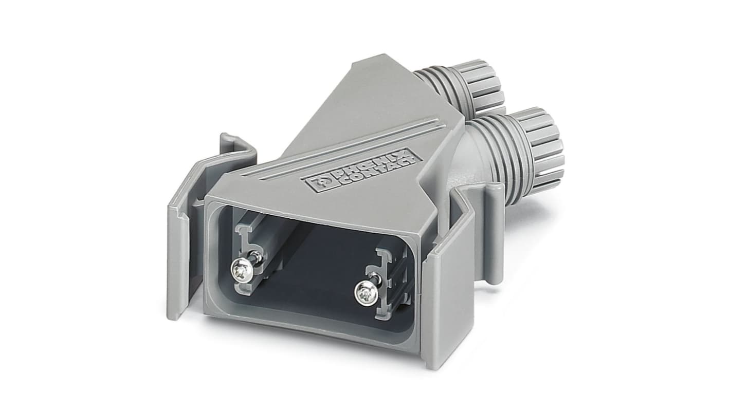 Phoenix Contact 9针D-Sub外壳, PA壳体, 直向, E尺寸, 灰色, VS-09-T-2M16系列