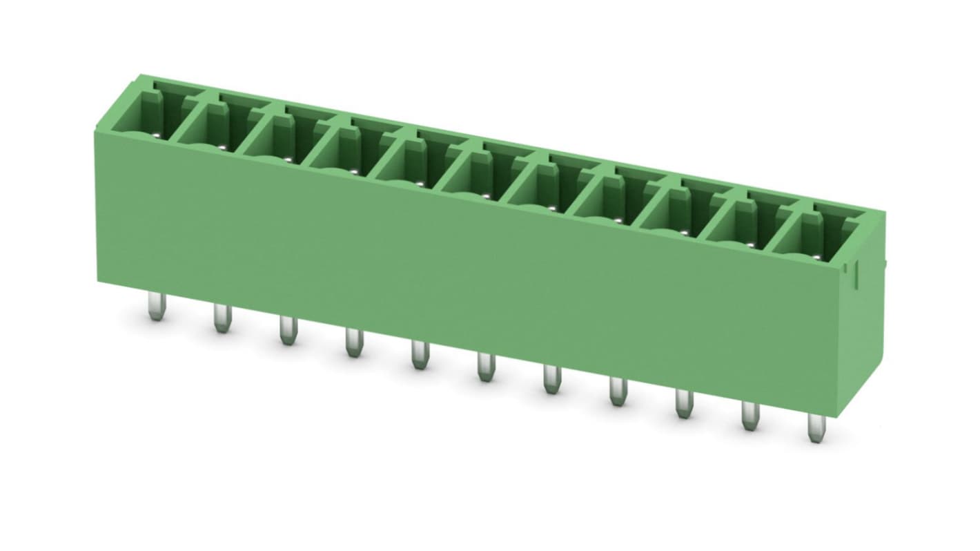 Phoenix Contact, 3.81mm Pitch, MCV 1.5/11-G-3.81, 11 Way, , Pluggable Terminal Block, Header, Through Hole, Solder