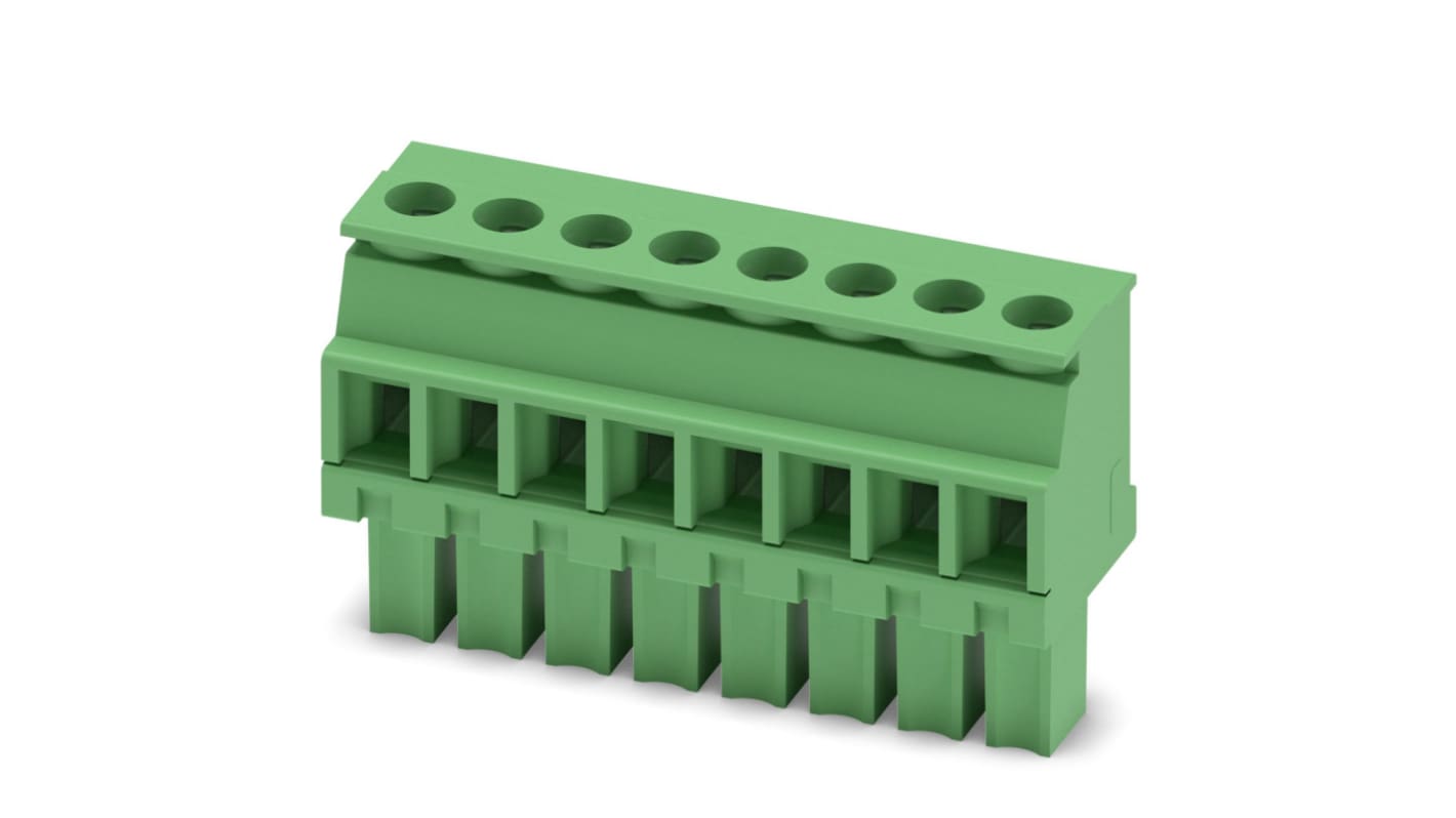 Phoenix Contact, 3.81mm Pitch, MCVW 1.5/ 8-ST-3.81, 8 Way, , Pluggable Terminal Block, Plug, Cable Mount, Screw