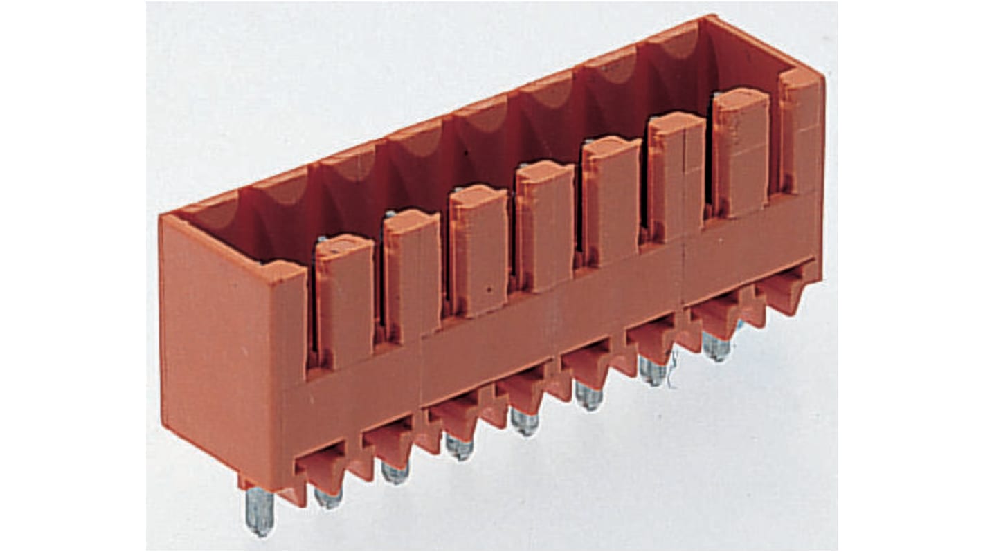 Weidmuller 3.5mm Pitch 16 Way Pluggable Terminal Block, Header, Through Hole, Solder Termination