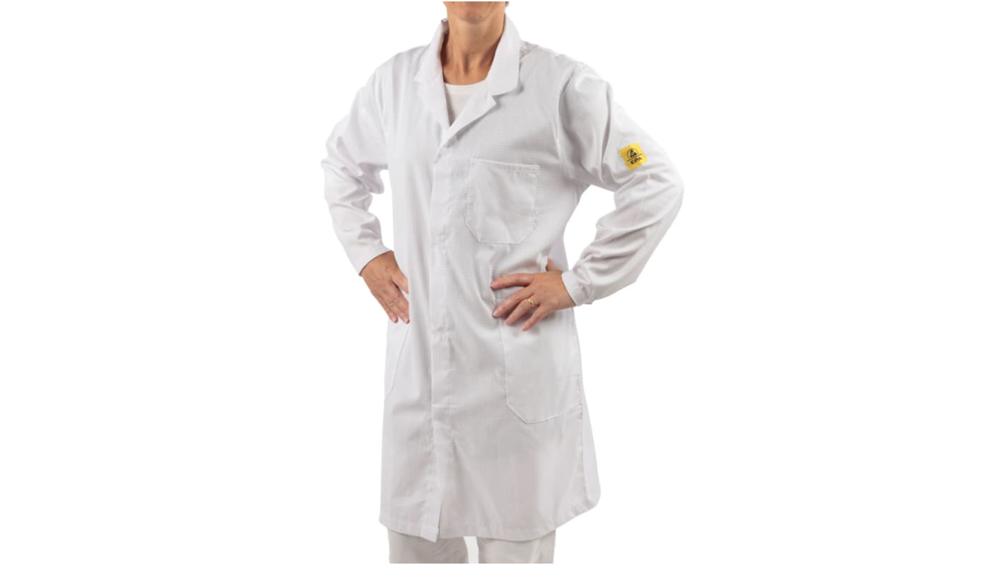 Camice da laboratorio Riutilizzabile EUROSTAT Unisex, tg. L, Colore bianco