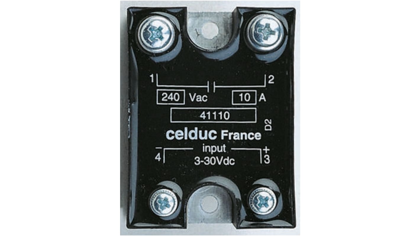 Celduc SC8 Series Solid State Relay, 12 A Load, Panel Mount, 280 V rms Load, 240 V ac Control