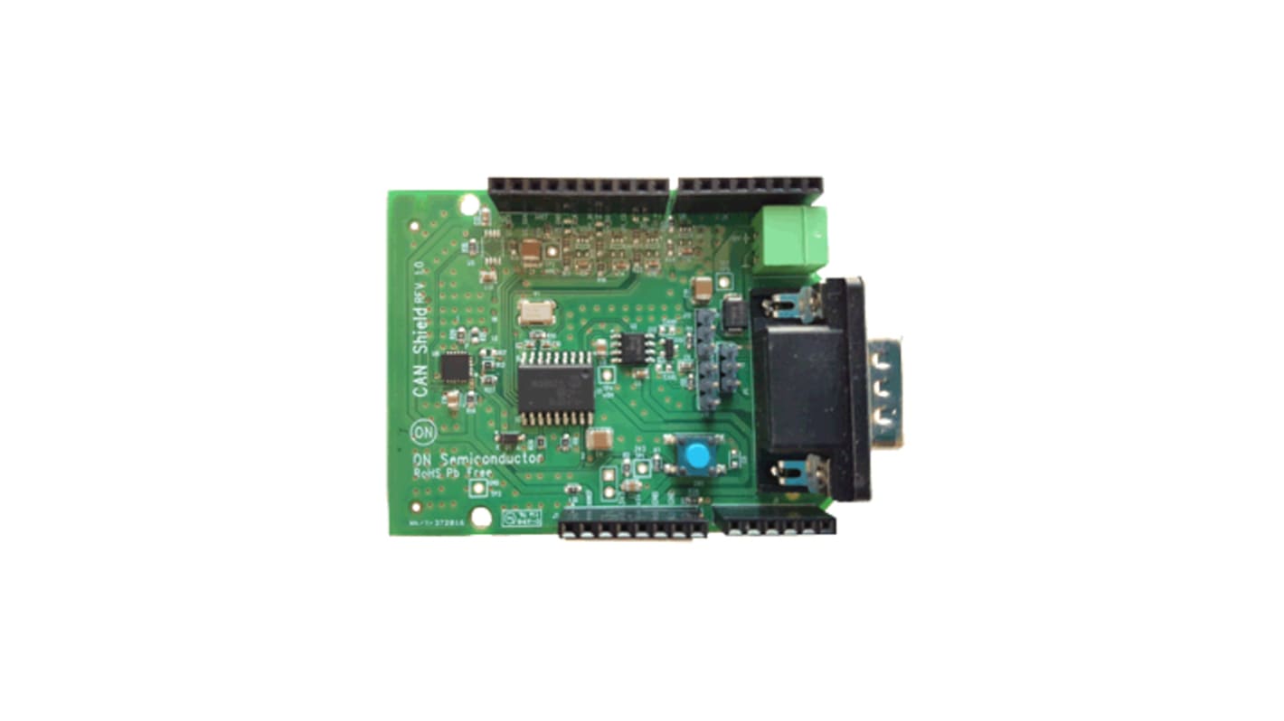 onsemi CAN (Controller Area Network) Driver Shield Evaluation Board MBRS360BT3G, NCV7342D13R2G, PCA9655EMTTXG