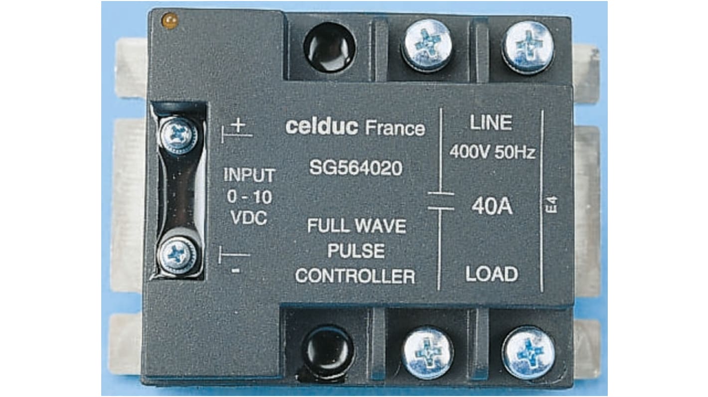 Celduc SG5-SWG5 Series Solid State Relay, 40 A Load, Panel Mount, 400 V ac Load, 10 V dc Control