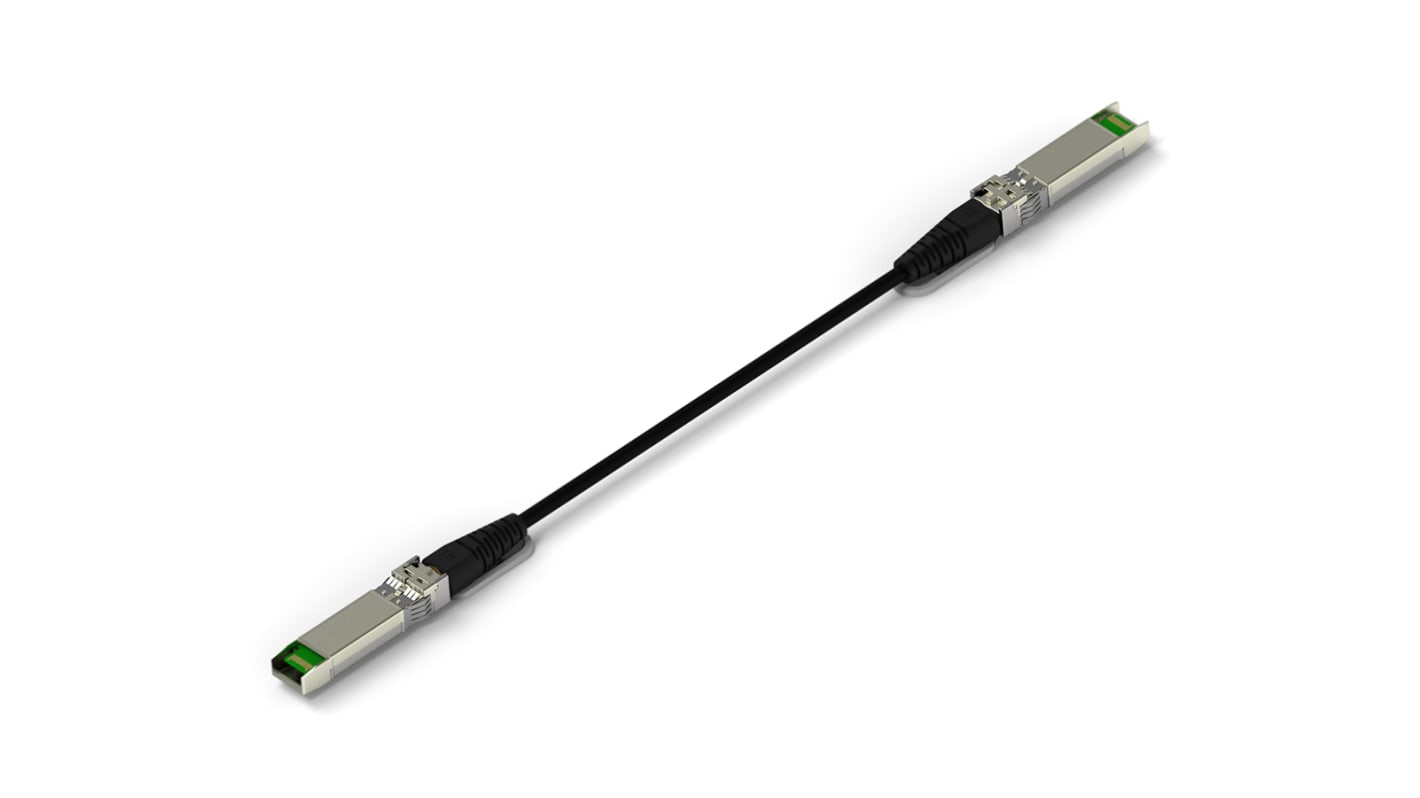 TE ConnectivitySFP28, 2m, Black SFP28 to Male SFP28 MaleShielded, Terminated PVC Sheath