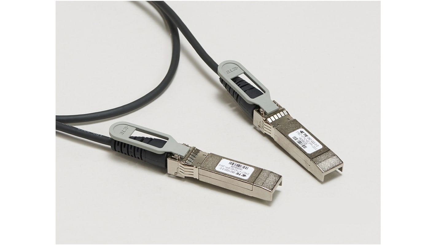 TE ConnectivitySFP28, 500mm, Black SFP28 to Male SFP28 Male PVC Sheath