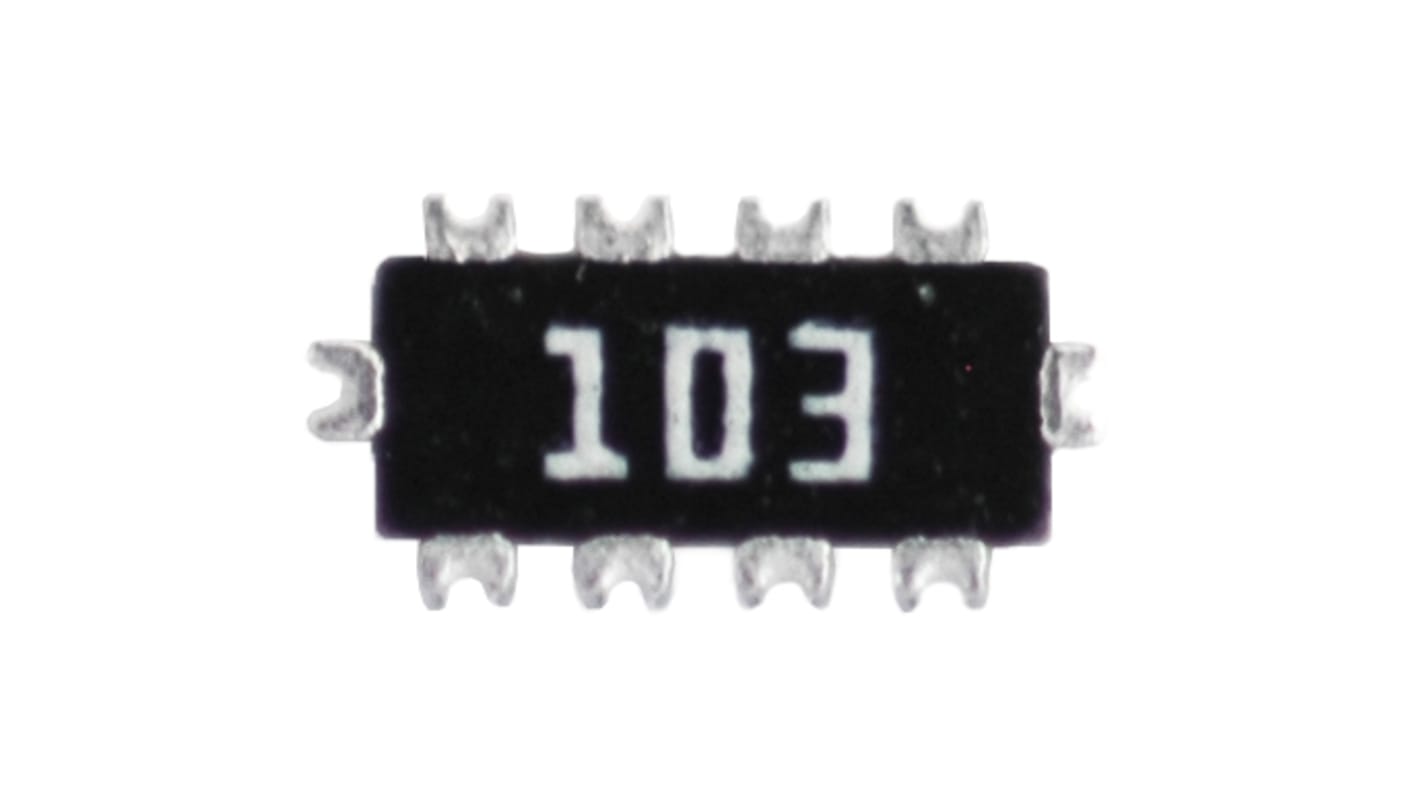 KOA, CND 10kΩ ±5% Bussed Resistor Array, 10 Resistors, 1206 (3216M), Concave
