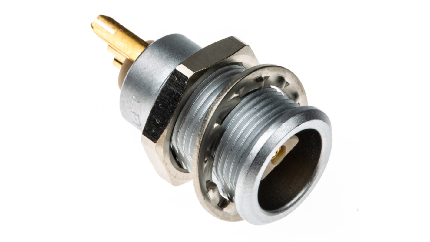LEMO Circular Connector, 2 Contacts, Panel Mount, Socket, Female, IP50, 0S Series