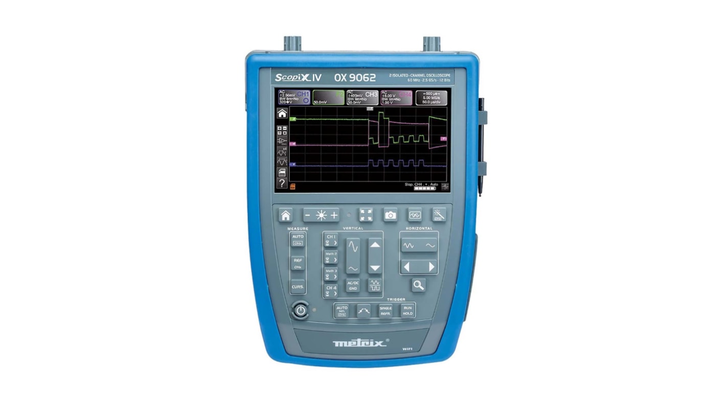 Metrix OX9062 SCOPIX IV Series, 60MHz Handheld Oscilloscope, 2 Analogue Channels