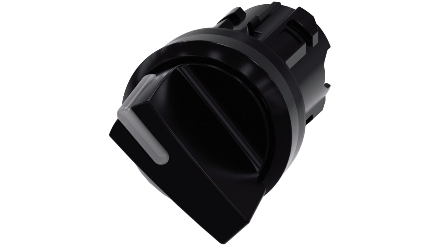 Siemens SIRIUS ACT 3SU10 Series 2 Position Selector Switch Head, 22mm Cutout, Black Handle