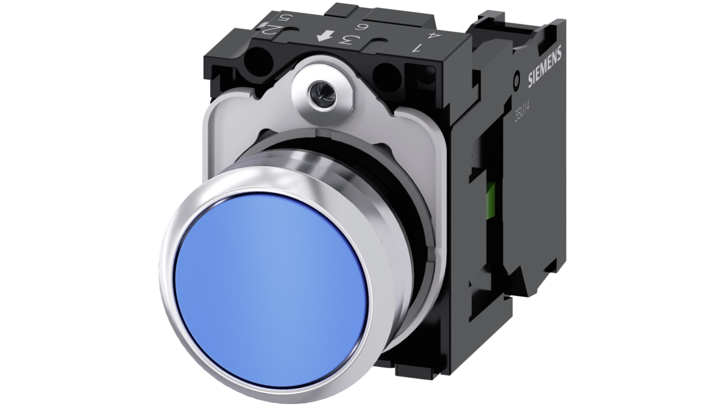 Siemens SIRIUS ACT 3SU11 Series Push Button Complete Unit, Panel Mount, 22mm Cutout, SPST