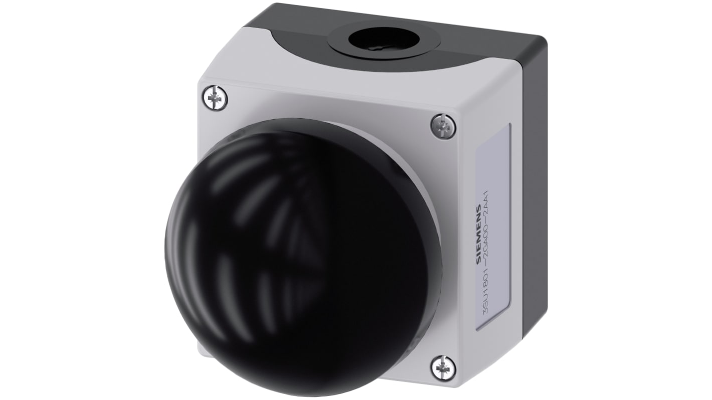 Siemens 按钮开关, Φ22mm开孔, 面板安装, 黑色圆形塑料, 单刀单掷, SIRIUS ACT 3SU18系列