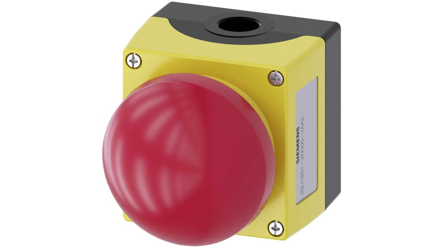 Siemens SIRIUS ACT 3SU18 Series Pull Release Emergency Stop Push Button, Panel Mount, 22mm Cutout, 1 NO + 1 NC