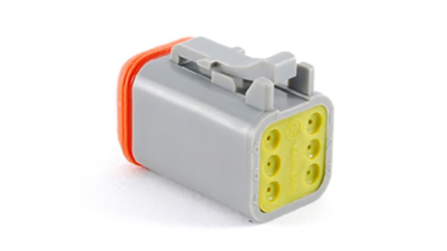 Amphenol Industrial, AT Automotive Connector Plug Grey Cable Mount 6 Way, Crimp Termination AT06-6S-RD01