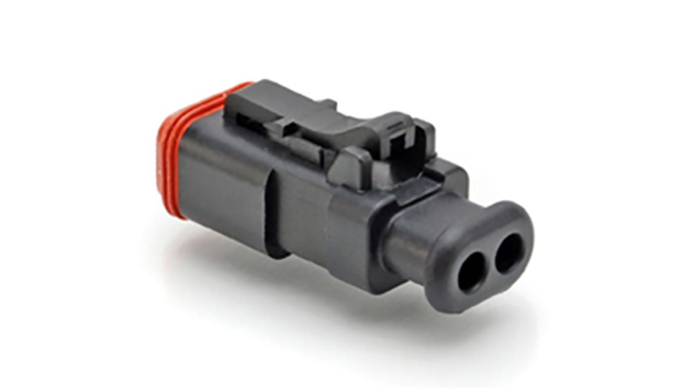 Amphenol Industrial, AT Automotive Connector Plug Black Cable Mount 2 Way, Crimp Termination AT06-2S-SR01BLK