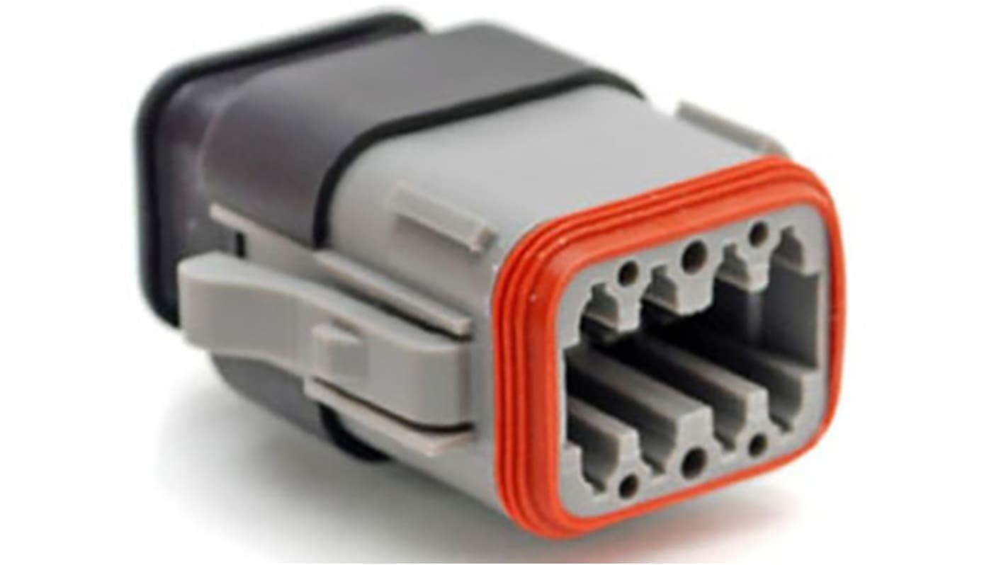Amphenol Industrial, AT Automotive Connector Plug Grey Cable Mount 8 Way, Crimp Termination AT06-08SA-SRGRY