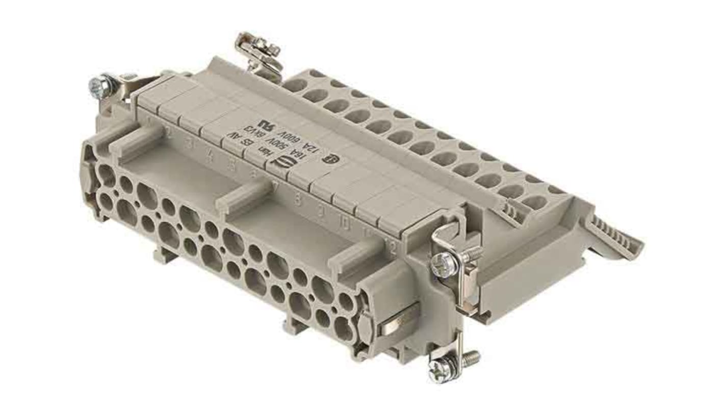 HARTING Han ES AV Industrie-Steckverbinder Kontakteinsatz, 24-polig 16A Buchse, für Steckverbinder