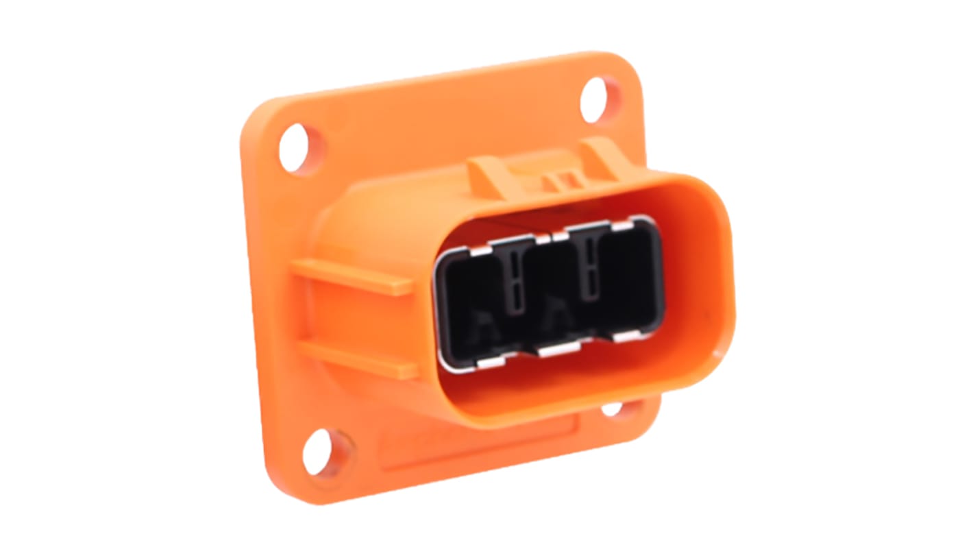 Connettore EV Amphenol Industrial HVSL633023A104 3 vie, Maschio, Diritto, 40A, Arancione