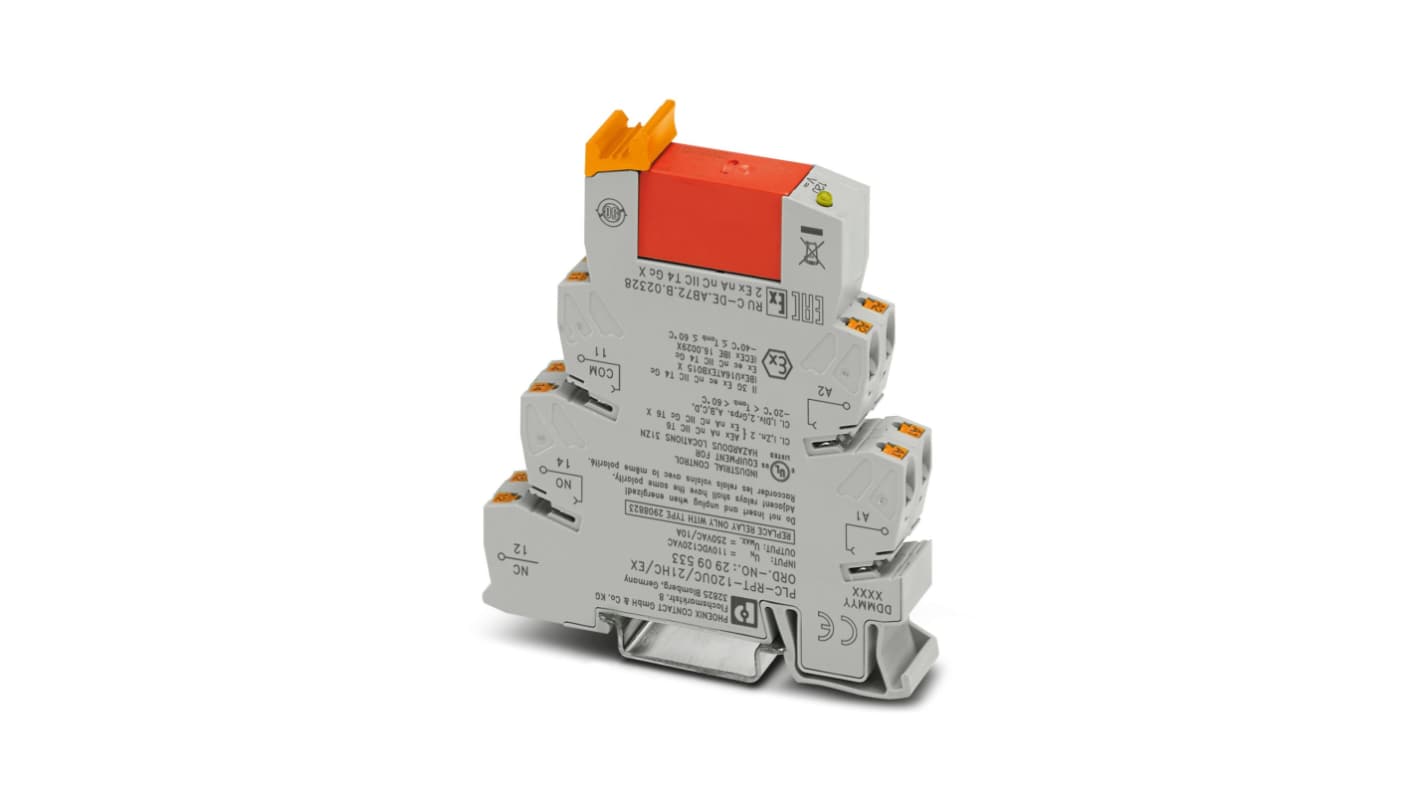 Phoenix Contact Interface Relay, DIN Rail Mount, 110 V dc, 120V ac Coil, SPDT, 1-Pole