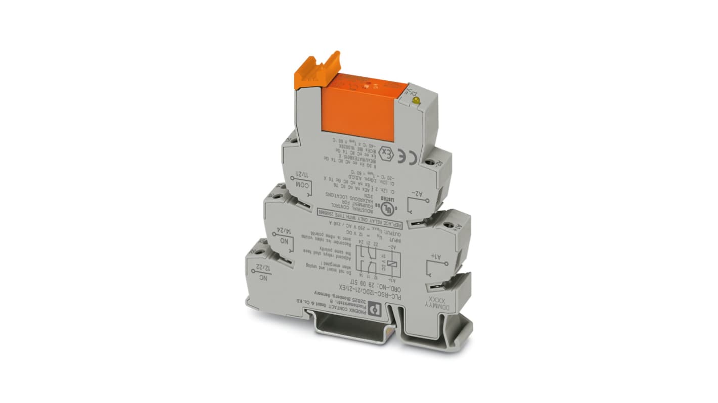 Phoenix Contact Interface Relay, DIN Rail Mount, 12V dc Coil, DPDT, 2-Pole