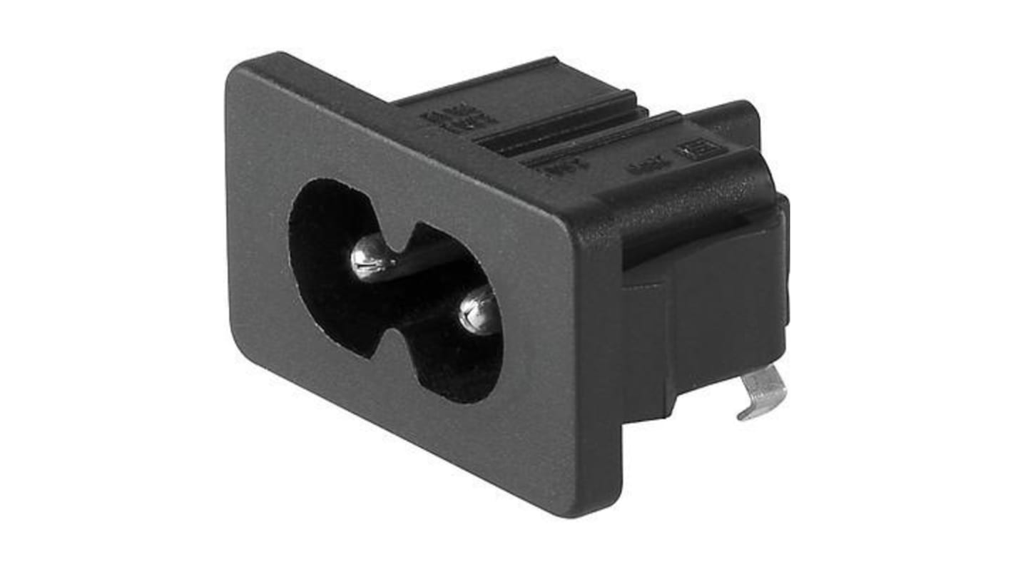 Schurter C8 Snap-In IEC Connector Male, 2.5A, 250 V