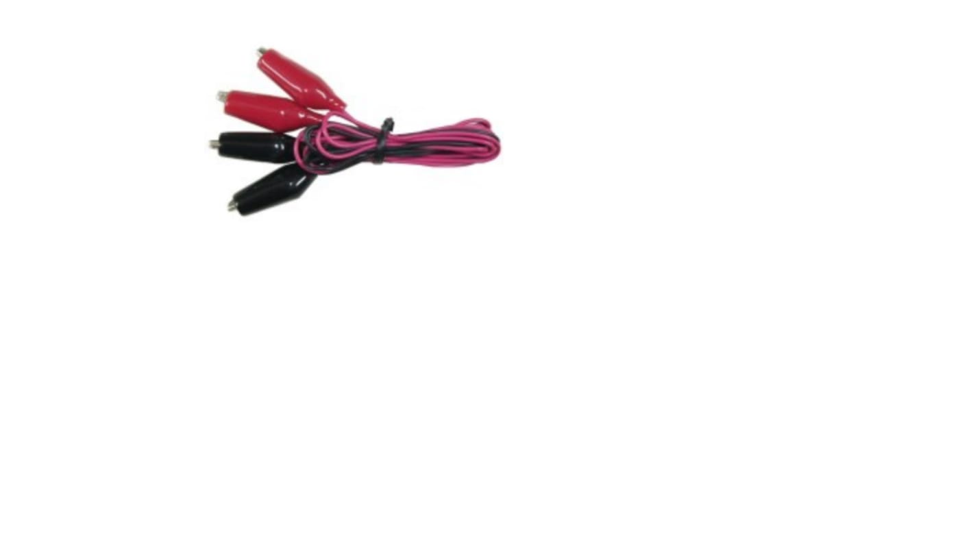 Teishin Electric Krokodilklemmenkabel, Schwarz, Rot 1m