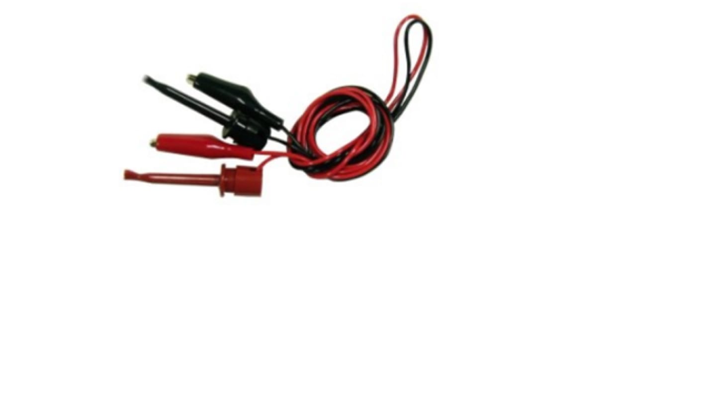 テイシン電機 クリップコネクタ用テストリード わに口クリップ リード, 1m, 黒 , 赤