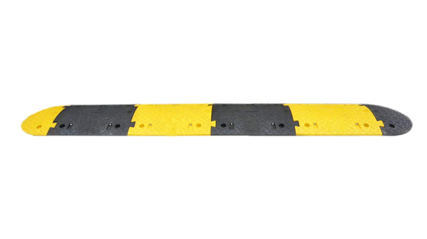 Dosso di rallentamento  Nero/Giallo in Gomma RS PRO, L. 430mm, Ø cavi 27mm , ad alta visibilità