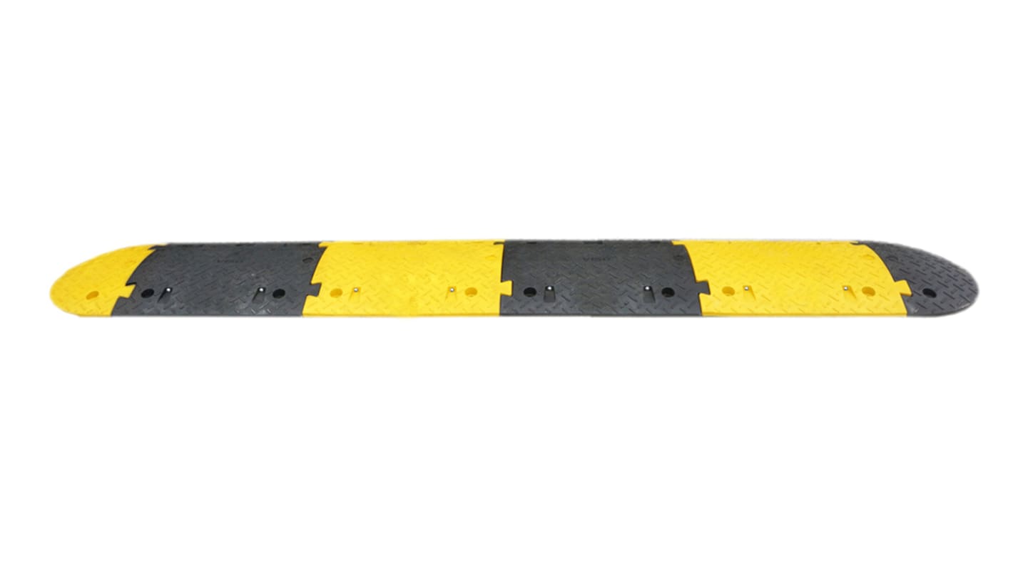 RS PRO High Visibility Rubber Speed Bump, 2.5 m x 430mm x 70 mm, 15km/h Speed Limit